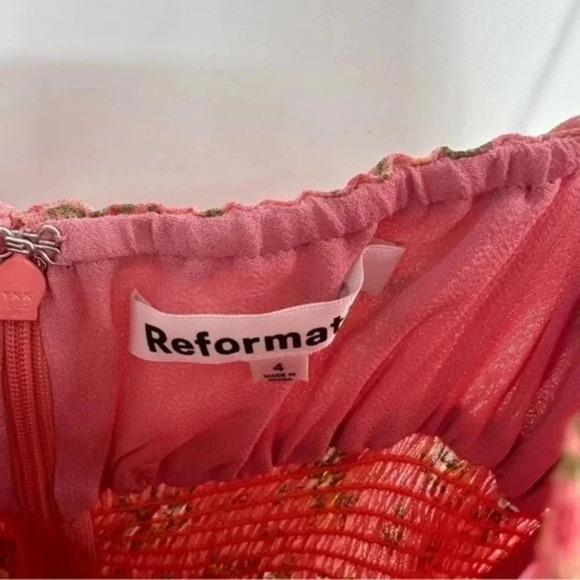 Reformation Esther Rosato Pink Floral Mini Dress B3069 - Picture 5 of 6